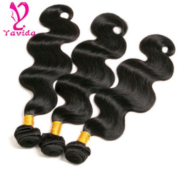 7A 3 Bundles/300g Body Wave Virgin Peruvian Hair Extensions Human Hair Weft #2 image
