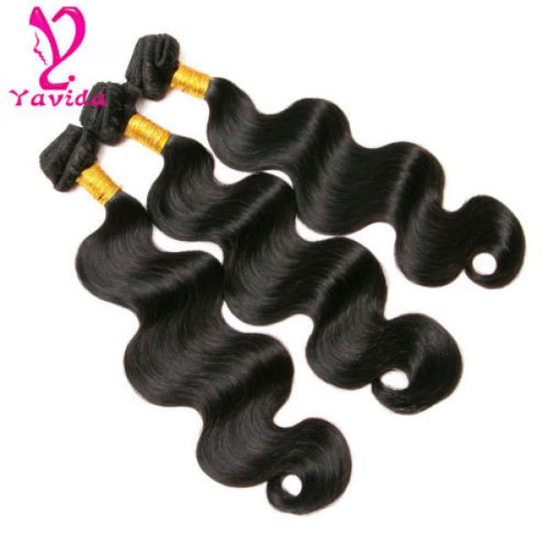 7A 3 Bundles/300g Body Wave Virgin Peruvian Hair Extensions Human Hair Weft #3 image