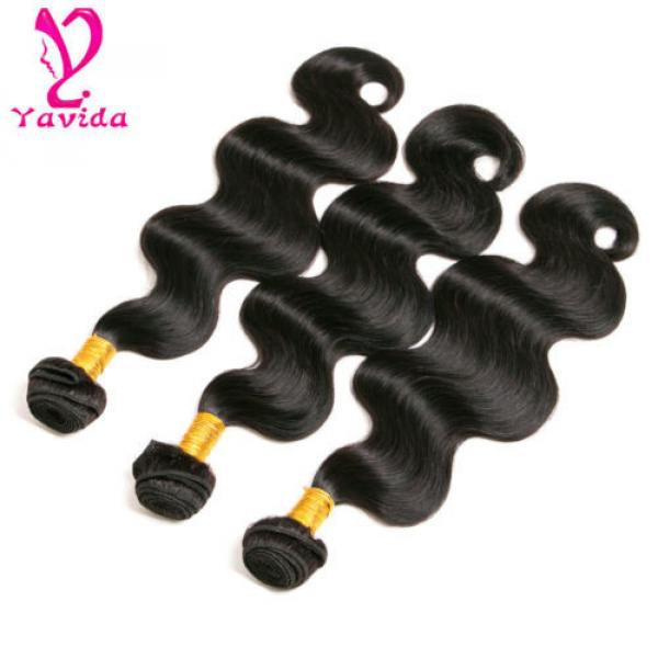 7A 3 Bundles/300g Body Wave Virgin Peruvian Hair Extensions Human Hair Weft #5 image