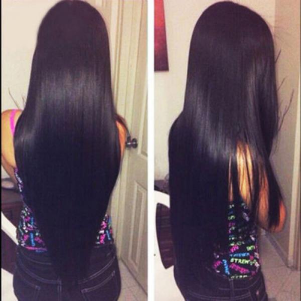 Straight Peruvian Virgin Remy Hair Human Hair Extensions Weave 3 Bundles 300g #1 image