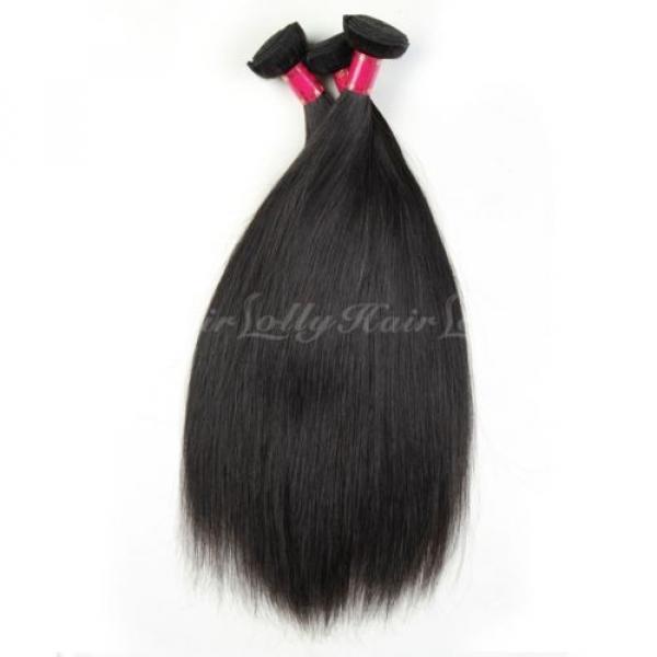3Bundles 100% Unprocessed Virgin Indian Straight Hair Extension Human Weave Weft #4 image