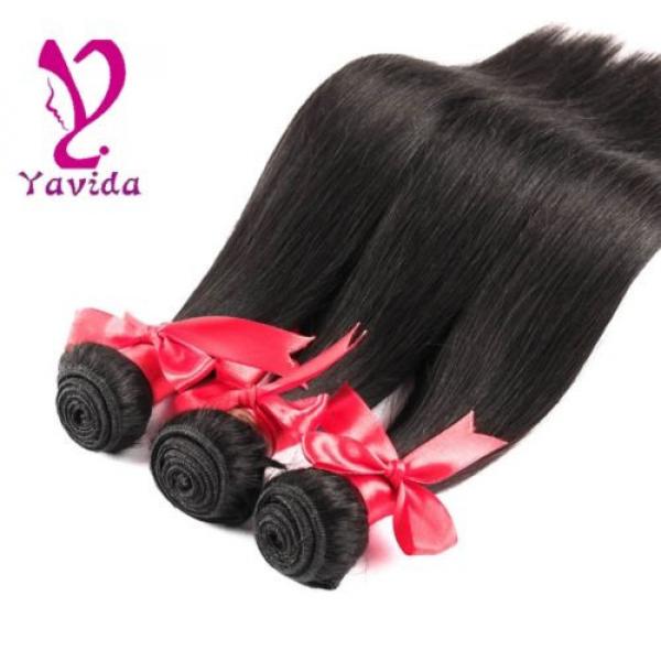 7A 100% Virgin Human Hair Weave Extensions 3 Bundles Peruvian Straight Hair 300G #2 image