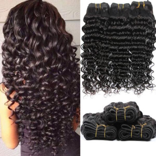 Deep Wave 7A Peruvian Virgin Human Hair Weft Weave Extension Natural Color 95g #1 image