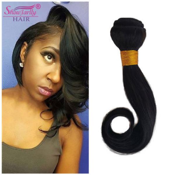 10&#034; Unprocessed Peruvian Body Wave Virgin Hair Weft Bobo Hairstyles 50g/Pc 7A #1 image