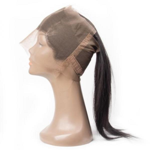 360 Lace Frontal Closure Straight Weave Peruvian Virgin Human Hair Natural Black #5 image