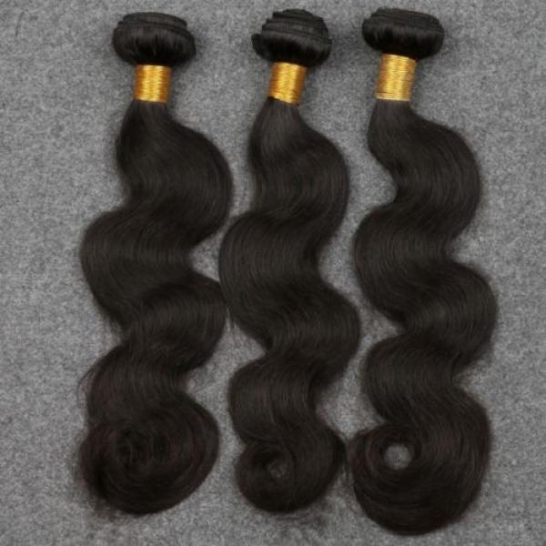 7A Peruvian Virgin Human Hair Body Wave 3 Bundles with 4*4 Silk Base Closure #4 image