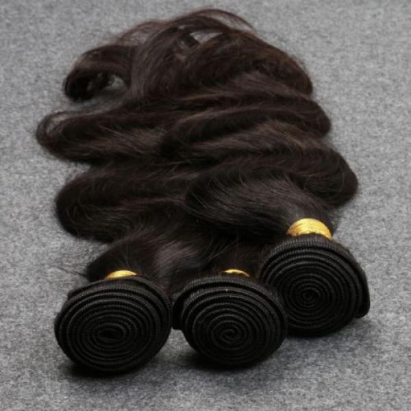 7A Peruvian Virgin Human Hair Body Wave 3 Bundles with 4*4 Silk Base Closure #5 image