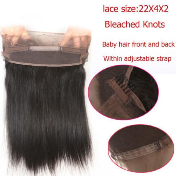 360 Lace Frontal Closure With 4 Bundles Peruvian Virgin Human Hair Silk Straight #2 image