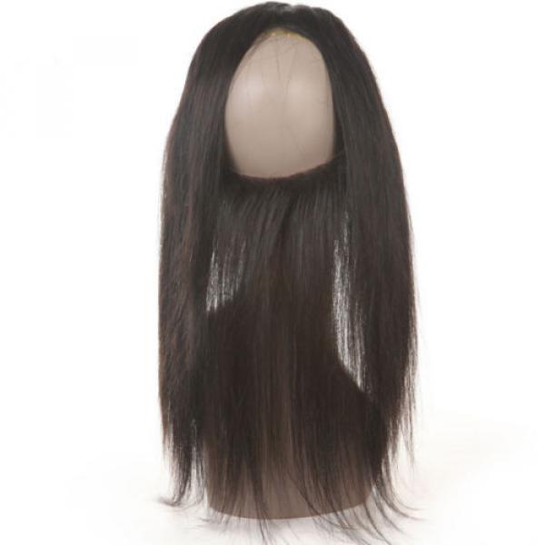 360 Lace Frontal Closure With 4 Bundles Peruvian Virgin Human Hair Silk Straight #5 image