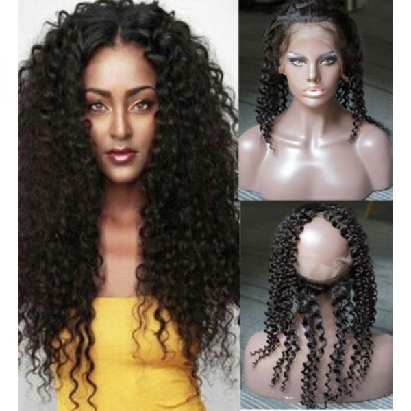 Peruvian Virgin Human Hair 360 Lace Frontal Closure Curly Full Lace Closure 1b# #1 image