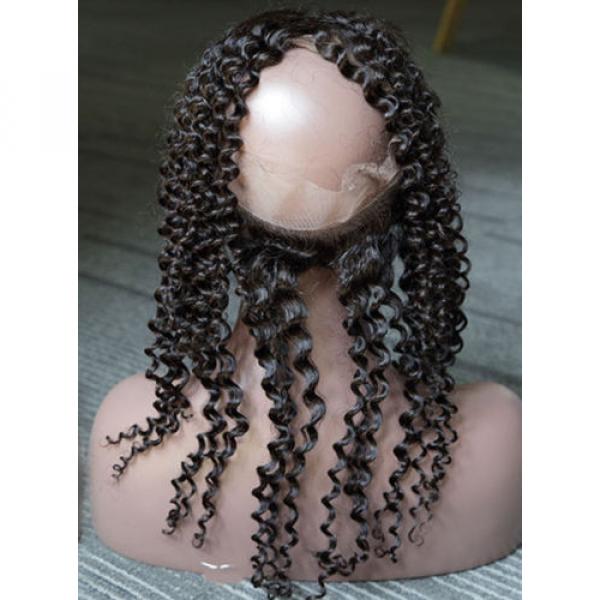 Peruvian Virgin Human Hair 360 Lace Frontal Closure Curly Full Lace Closure 1b# #3 image