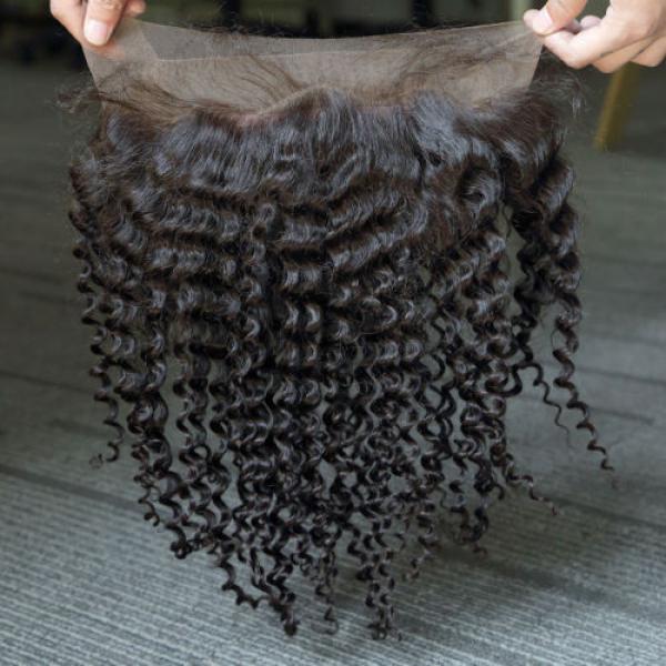 Peruvian Virgin Human Hair 360 Lace Frontal Closure Curly Full Lace Closure 1b# #5 image