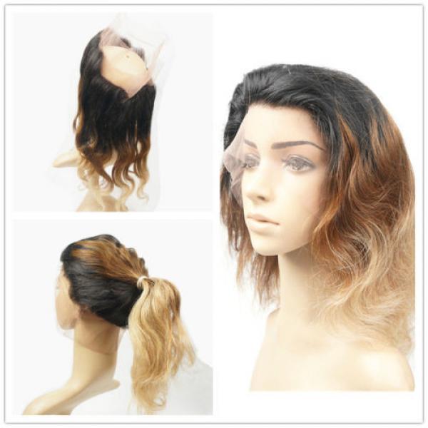 Peruvian Virgin Human Hair 360 Lace Frontal Closure Ombre Blonde Lace Closure #1 image