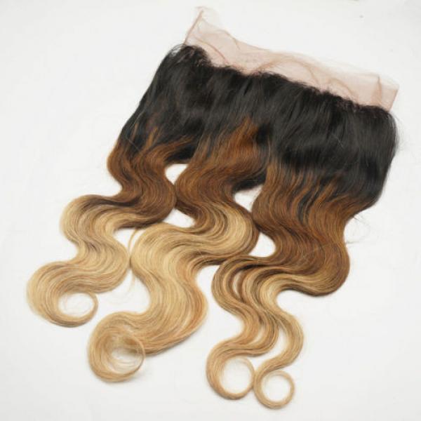 Peruvian Virgin Human Hair 360 Lace Frontal Closure Ombre Blonde Lace Closure #2 image