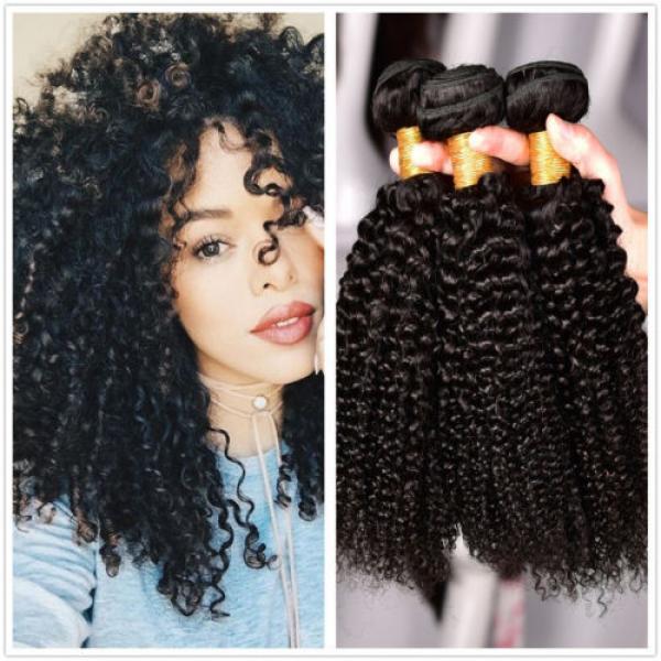 Curly Weave Peruvian Virgin Hair Kinky Curly Human Hair Extension 3 Bundles 300g #1 image