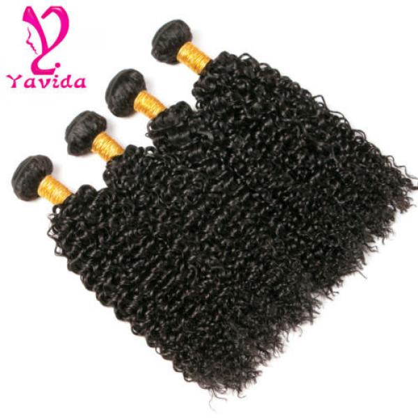 100% Unprocessed Peruvian Curly Virgin Hair Weave 4 Bundles Human Hair Extension #3 image