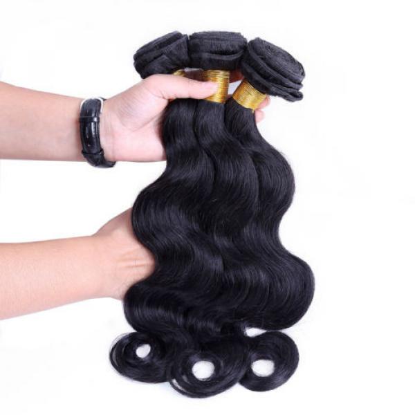 3 Bundles/300g total Peruvian Virgin Body Wave Wavy Weave100% Human Hair Weft 8A #2 image