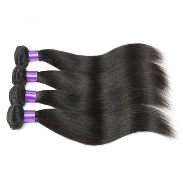 4 Bundles Unprocessed Virgin Peruvian Straight Human Hair Weave 16*2 18*2 200g #1 image