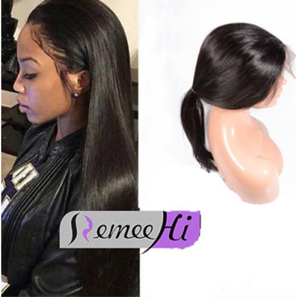 Pre Plucked Peruvian Virgin Human Hair 360 Lace Frontal Band with Wig Cap #1 image