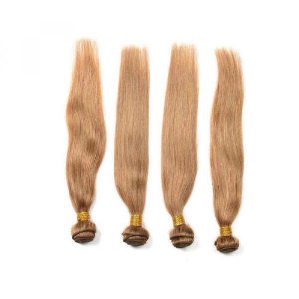 4Bundles Indian Peruvian Virgin Hair Extension Human Hair Weft Straight Weaving #2 image