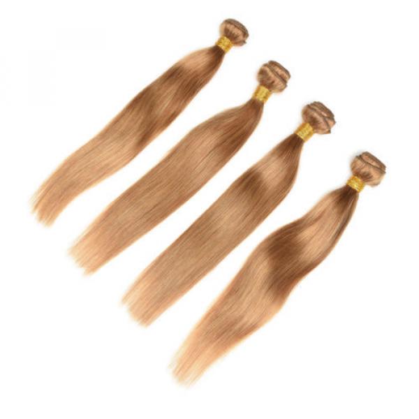4Bundles Indian Peruvian Virgin Hair Extension Human Hair Weft Straight Weaving #3 image