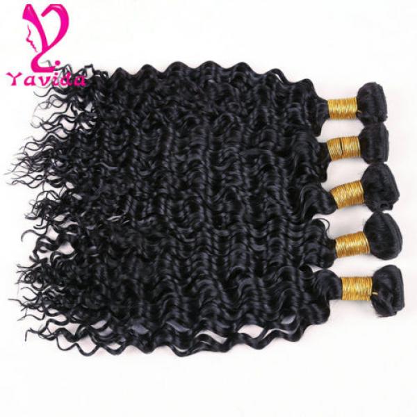 400g 4Bundles Deep Wave Wavy Peruvian Virgin Hair Human Hair Extensions Weave #4 image