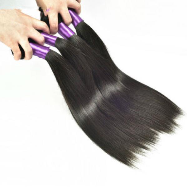 Peruvian straight Virgin Hair Weave 3Bundle Human Hair Extension 100%Unprocessed #2 image