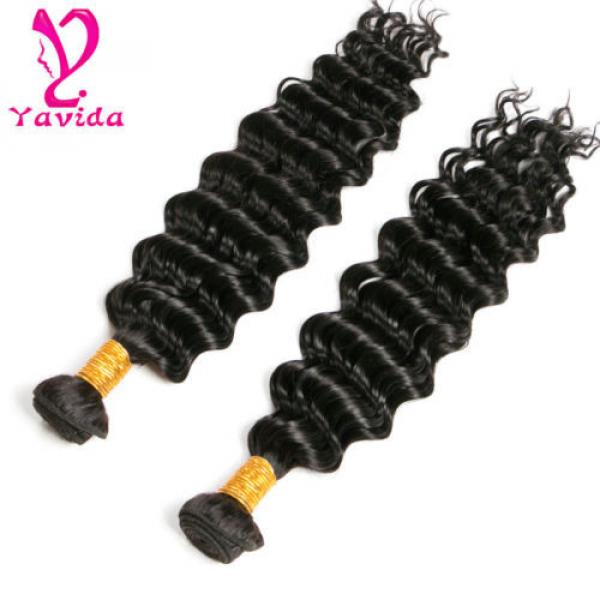 Cheap Deep Wave 2 Bundles 100% Virgin Peruvian Human Hair Extensions Weave 200g #2 image
