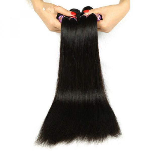 Peruvian straight Virgin Hair Weave 3Bundle Human Hair Extension 100%Unprocessed #3 image