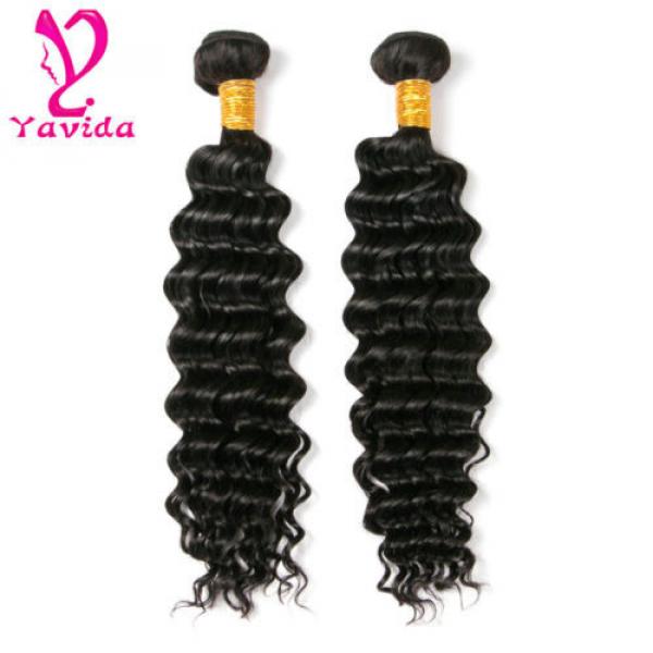Cheap Deep Wave 2 Bundles 100% Virgin Peruvian Human Hair Extensions Weave 200g #3 image