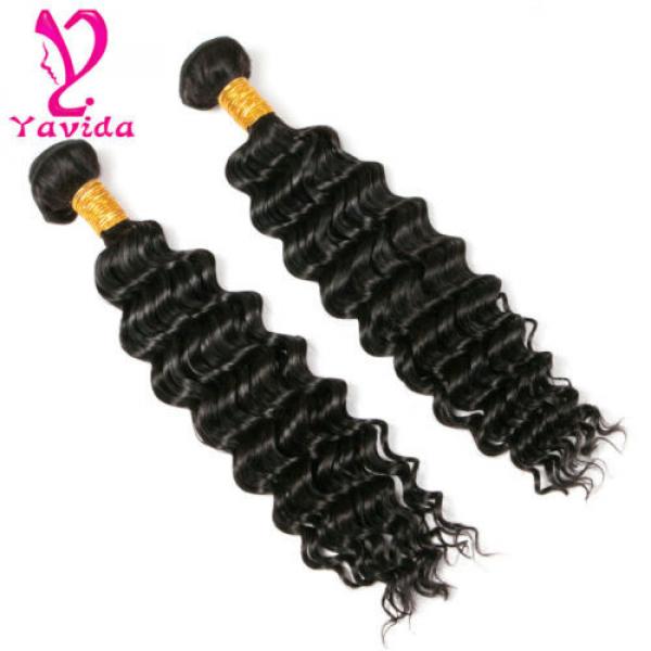 Cheap Deep Wave 2 Bundles 100% Virgin Peruvian Human Hair Extensions Weave 200g #4 image