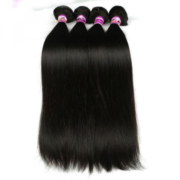 Peruvian straight Virgin Hair Weave 3Bundle Human Hair Extension 100%Unprocessed #4 image