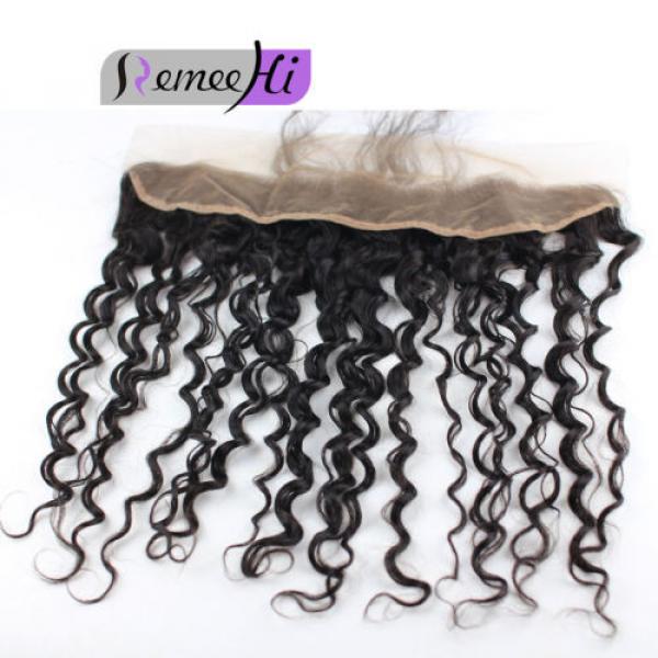 Peruvian Deep curly  Virgin Human Hair 13&#034;x2&#039;lace frontal closure Bleach knots #3 image