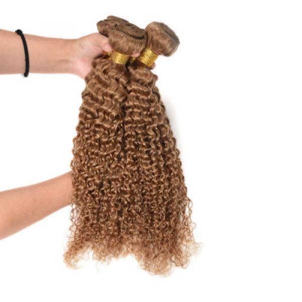 3Bundles Peruvian Virgin Kinky Curly Hair Extensions Remy Hair Human Hair Wefts #2 image