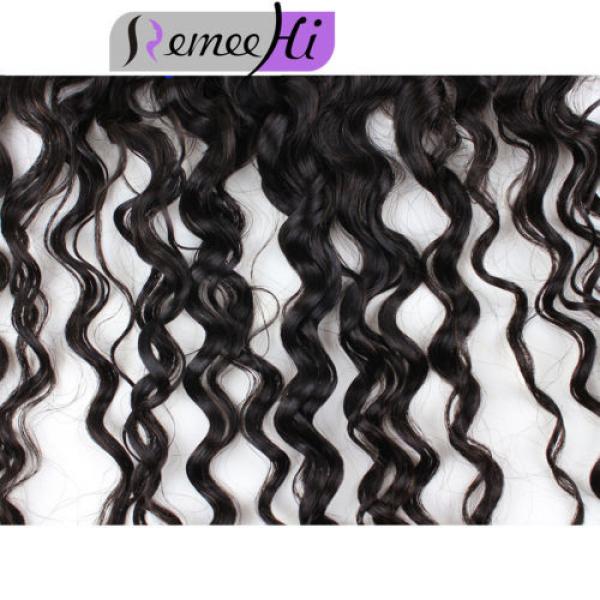 Peruvian Deep curly  Virgin Human Hair 13&#034;x2&#039;lace frontal closure Bleach knots #4 image