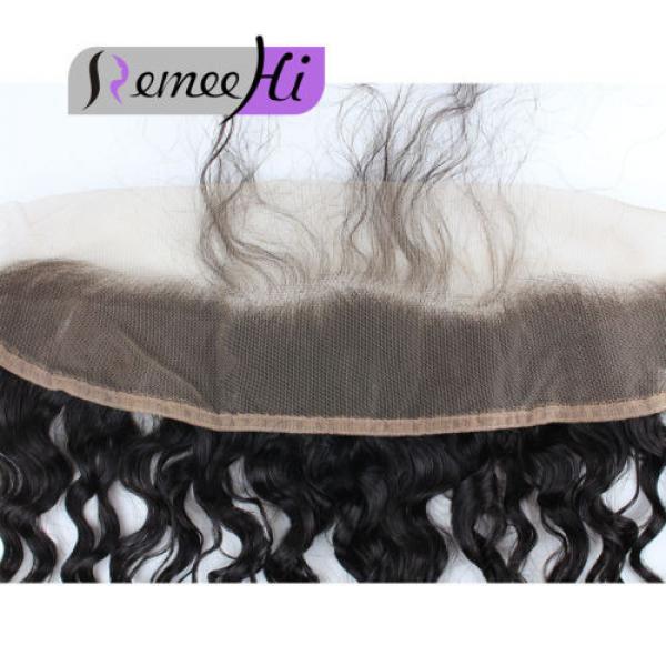 Peruvian Deep curly  Virgin Human Hair 13&#034;x2&#039;lace frontal closure Bleach knots #5 image