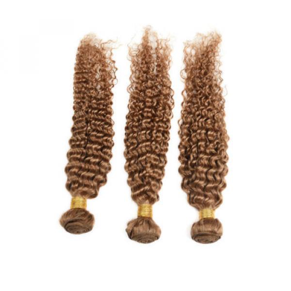 3Bundles Peruvian Virgin Kinky Curly Hair Extensions Remy Hair Human Hair Wefts #5 image