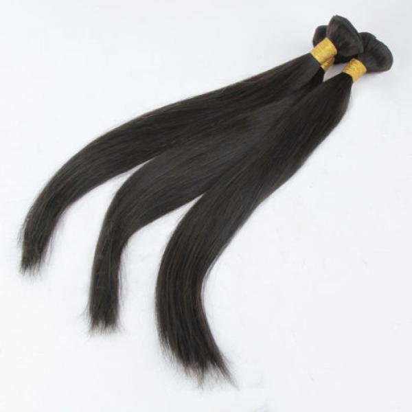 3 Bundles 20&#034; Virgin Peruvian 100% Human Hair Weave Extensions Straight Wefts #3 image