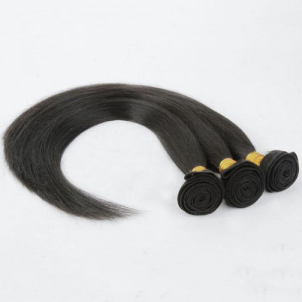 3 Bundles 20&#034; Virgin Peruvian 100% Human Hair Weave Extensions Straight Wefts #4 image