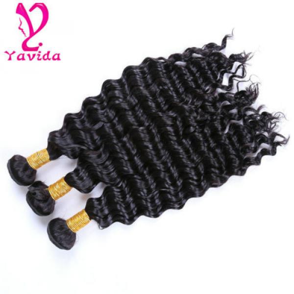 8A Deep Wave Virgin Hair Peruvian Human Hair Bundles 100% Human Hair Extensions #5 image