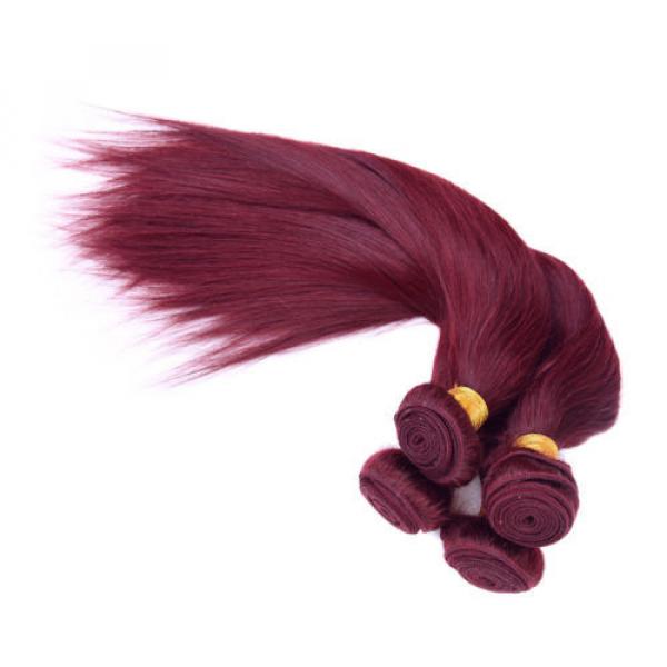 3100g Unprocessed Virgin Peruvian Silky Straight Human Hair Weave 18inch 99J# #1 image