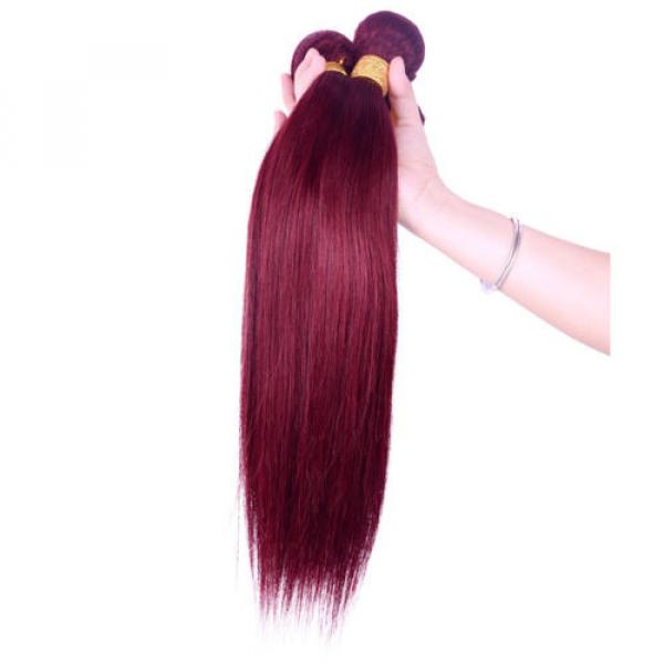 3100g Unprocessed Virgin Peruvian Silky Straight Human Hair Weave 18inch 99J# #2 image