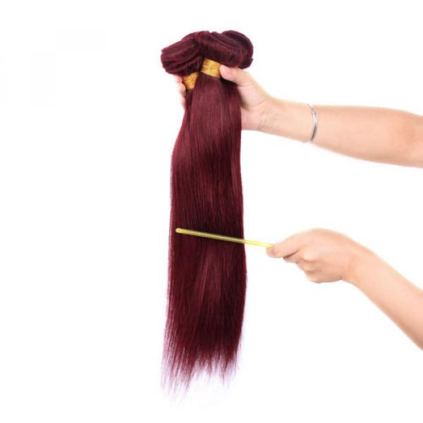3100g Unprocessed Virgin Peruvian Silky Straight Human Hair Weave 18inch 99J# #5 image