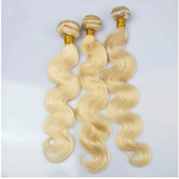 100% Peruvian Virgin Blonde Hair  Extensions 3 Bundles Humam Body Wave Hair #3 image