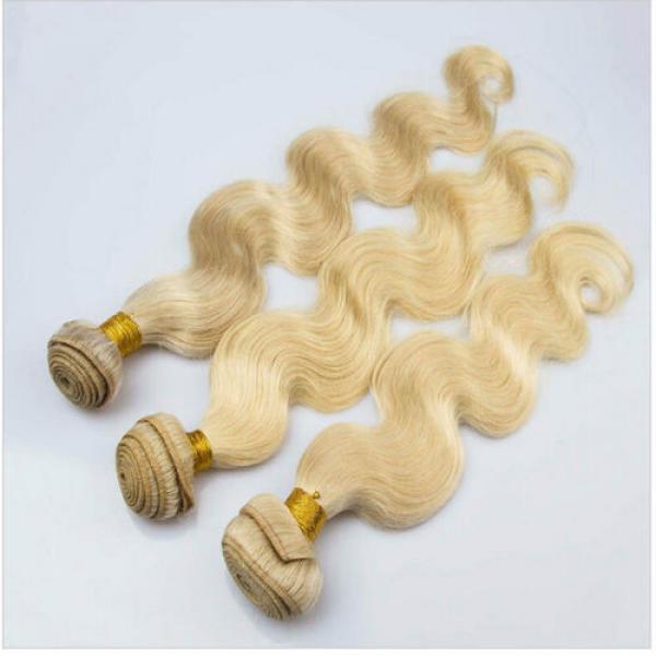 100% Peruvian Virgin Blonde Hair  Extensions 3 Bundles Humam Body Wave Hair #4 image