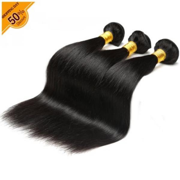 Peruvian Lace Frontal 13*4&#039;&#039;with 3bundles Silk Straight Virgin Hair Extensions #2 image