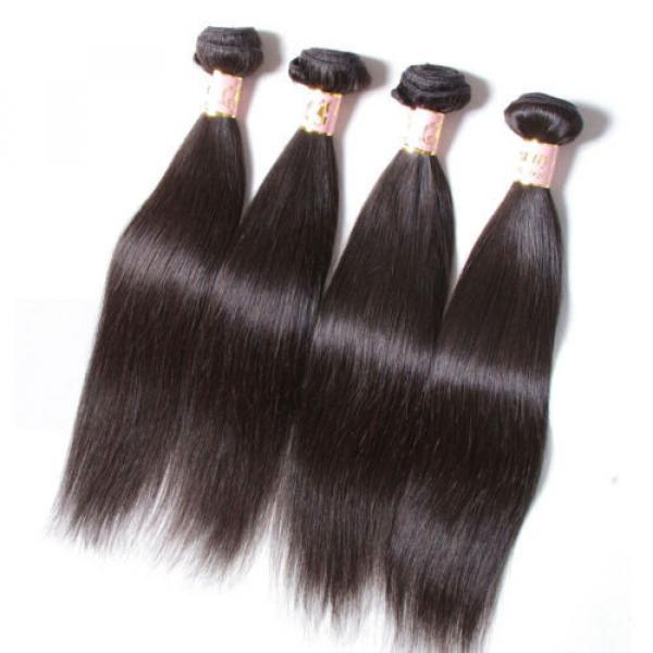 100% Unprocessed Peruvian Straight Virgin Human Hair Extensions 200g/4 Bundles #4 image