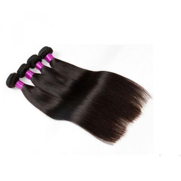 3 bundles Peruvian Straight Wave Virgin Human Hair Extension Grade 6A 300g #3 image