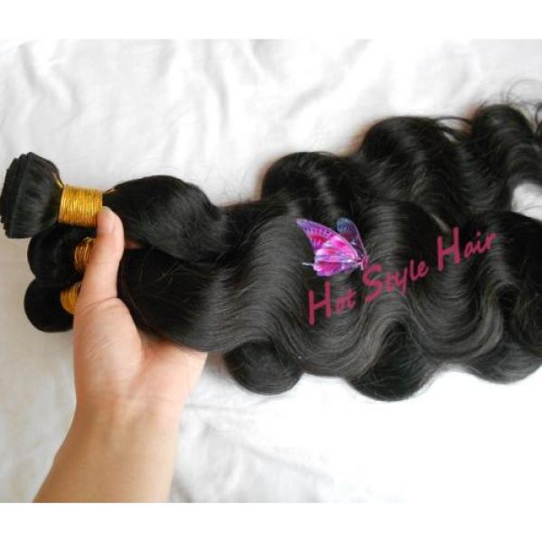 Peruvian Virgin Hair Extension 1 Bundle Black Body Wave Soft Hair Weft #4 image