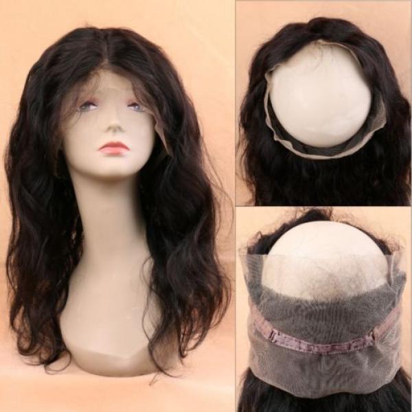 Peruvian Virgin Human Hair 360 Lace Frontal Closure Wavy Full Lace Closure Black #1 image